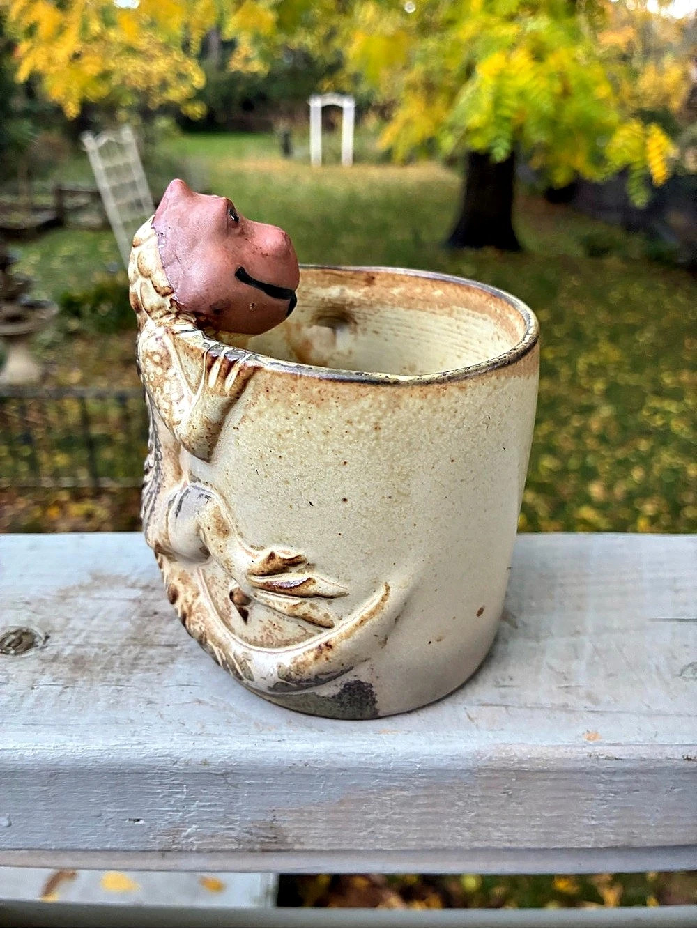 Vintage Giftcraft Japan Lizard Pottery Coffee Mug